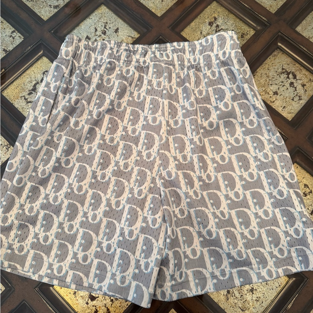 Dior Gray Monogram Patterned Athletic Shorts Brav… - image 4